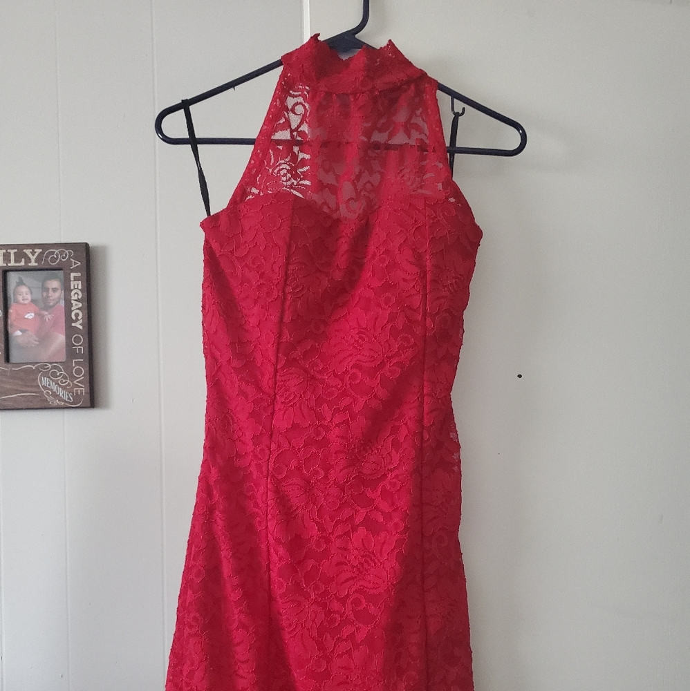 Boutique dark red dress size Large